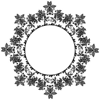 Vektör illüstrasyon dekorasyon tasarım çelenk çerçeve ile zarif