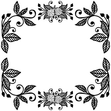 Tebrik kartı için vektör illüstrasyon zarif çiçek çerçeve