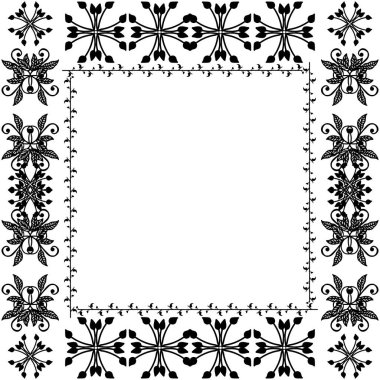 Vektör illüstrasyon süslü afiş ile çeşitli stil çiçek çerçeve