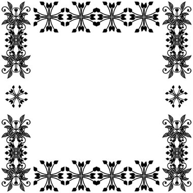 Vektör illüstrasyon süslü afiş ile çeşitli stil çiçek çerçeve