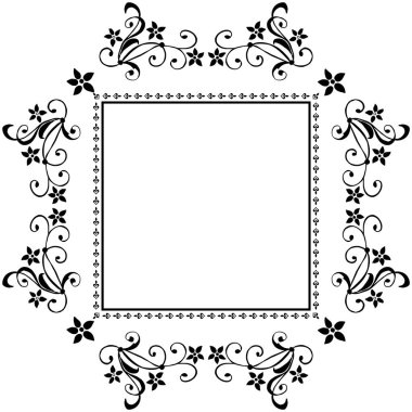 Eleman tasarımı çiçek çerçeveli vektör illüstrasyon tebrik kartı