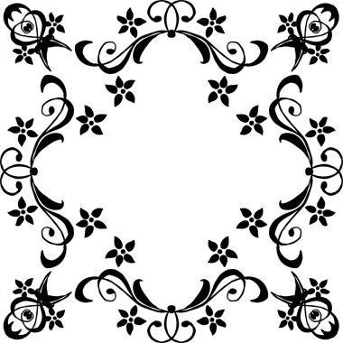 Çiçek çerçeve modern tarzı vektör illüstrasyon davetiye kartı