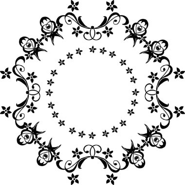 Vektör illüstrasyon dekorasyon posteri ile çeşitli desen çiçek çerçeve