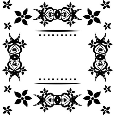 Vektör illüstrasyon dekorasyon posteri ile çeşitli desen çiçek çerçeve