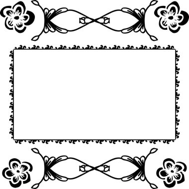 Çeşitli şekil çiçek çerçeve ile Vektör illüstrasyon afiş dekorasyon