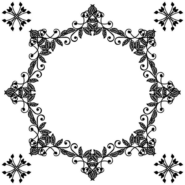 Vector illustration decoration wreath frame with invitation card — Stock Vector
