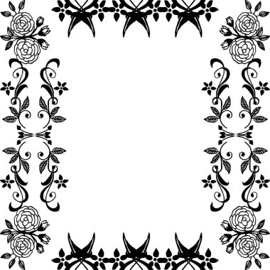 Tasarım çiçek çerçeveli vektör illüstrasyon tebrik kartı