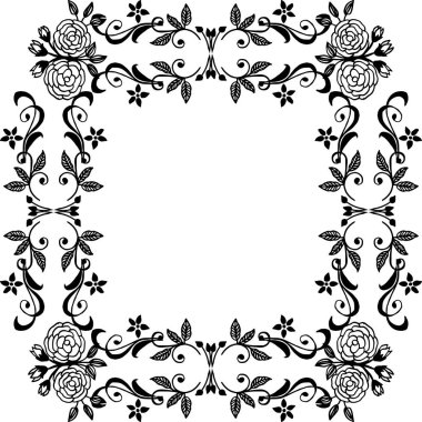 Tasarım çiçek çerçeveli vektör illüstrasyon tebrik kartı