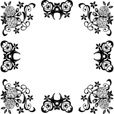 Vektör illüstrasyon davetiye kartı için güzel çelenk çerçeve