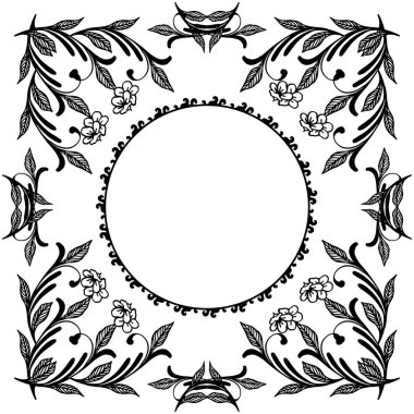 Çeşitli çelenk çerçevesi ile beyaz bir arka planda vektör illüstrasyon