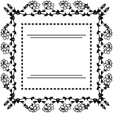 Çeşitli çiçek çerçevesi ile vektör illüstrasyon davetiye kartı