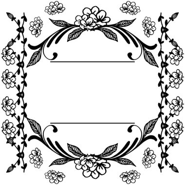 Çeşitli çiçek çerçevesi ile vektör illüstrasyon davetiye kartı