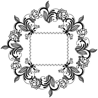 Dekorasyon çiçek çerçevesi ile vektör illüstrasyon tebrik kartı