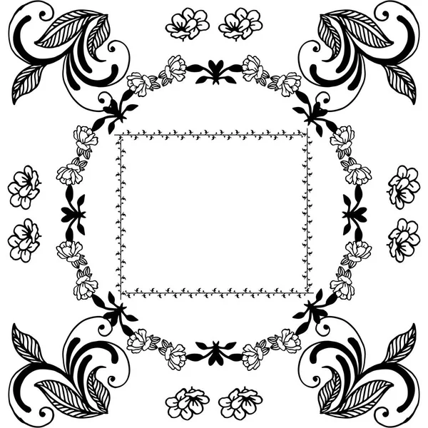 Tarjeta de felicitación de ilustración vectorial con marco de flores de decoración — Vector de stock