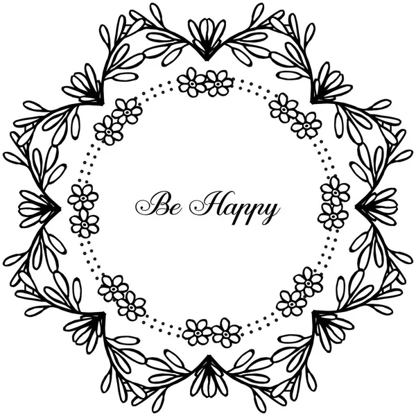 Vector illustratie patroon krans frame voor belettering be happy — Stockvector