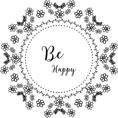 Davet vektör Illustration dekorasyon çiçek çerçevesi ile mutlu olmak