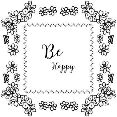 Vektör illüstrasyon desen çelenk çerçeve tebrik kartı mutlu olmak