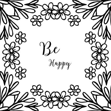 Vektör illüstrasyon dekorasyon ile güzel çiçek çerçeve mutlu olmak