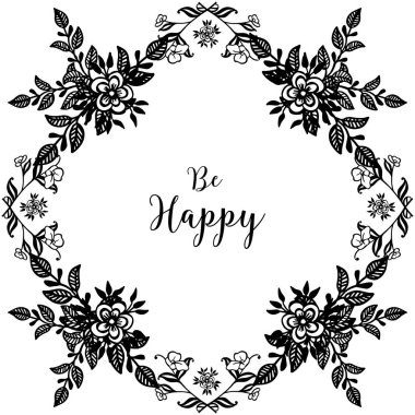 Tebrik kartı için vektör illüstrasyon zarif çelenk çerçevesi mutlu olmak