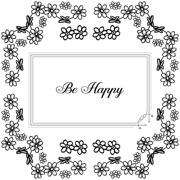 Vector illustration of invitation be happy with decoration flower frame — Stock Vector