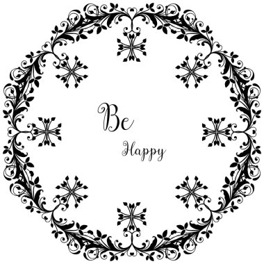 Vektör Illustration çeşitli tebrik kartı zarif çiçek çerçevesi ile mutlu olmak