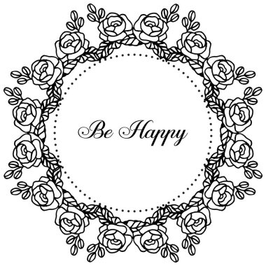 Vektör illüstrasyon çizim çiçek çerçeve mutlu olmak