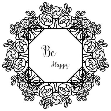 Vektör Illustration tasarım çiçek çerçeve çizim için mutlu olmak