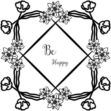 Vektör illüstrasyon dekorasyon çeşitli güzel çiçek çerçevesi ile mutlu olmak