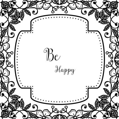 Dekorasyon için vektör illüstrasyon güzel çiçek çerçevesi mutlu olmak