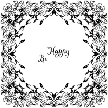 Vektör illüstrasyon güzel tasarım çiçek çerçeve davet için mutlu olmak