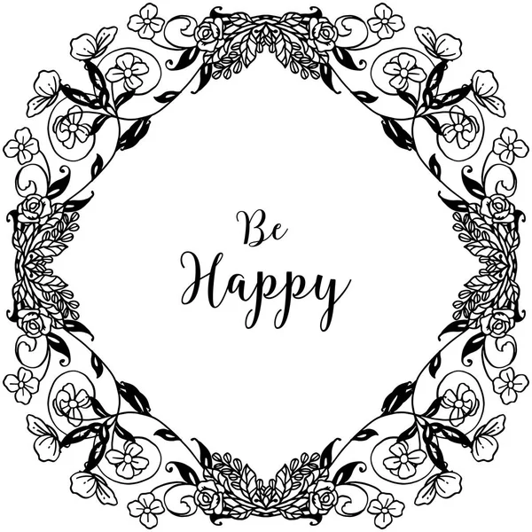 Векторная иллюстрация Красивая рамка дизайн цветок для приглашения быть счастливым — стоковый вектор