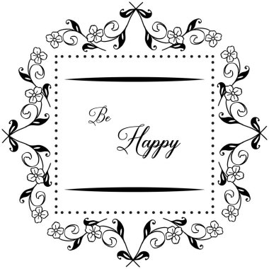 Vektör illüstrasyon tebrik kartı güzel çiçek çerçevesi ile mutlu olmak