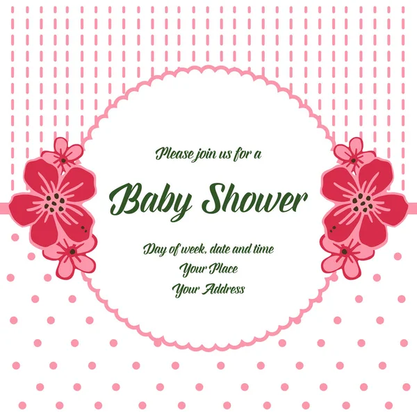 Illustration vectorielle carte d'invitation baby shower avec cadre floral — Image vectorielle