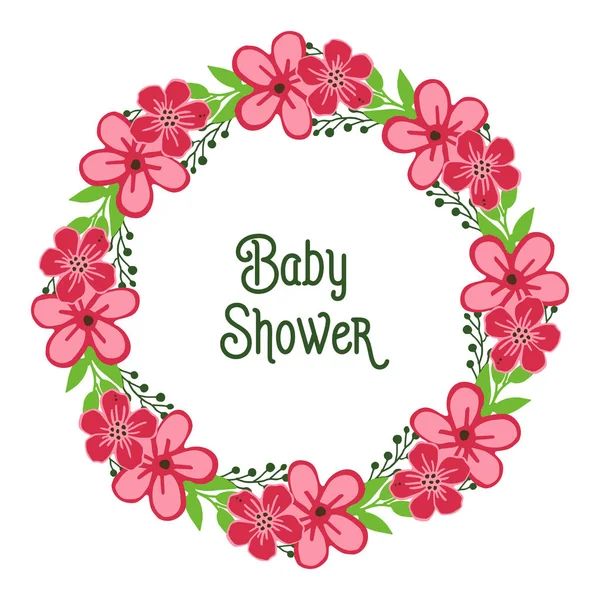 Ilustracja karta noworodek pocztówka pozdrowienie prysznic różowy wektor ładny — Wektor stockowy