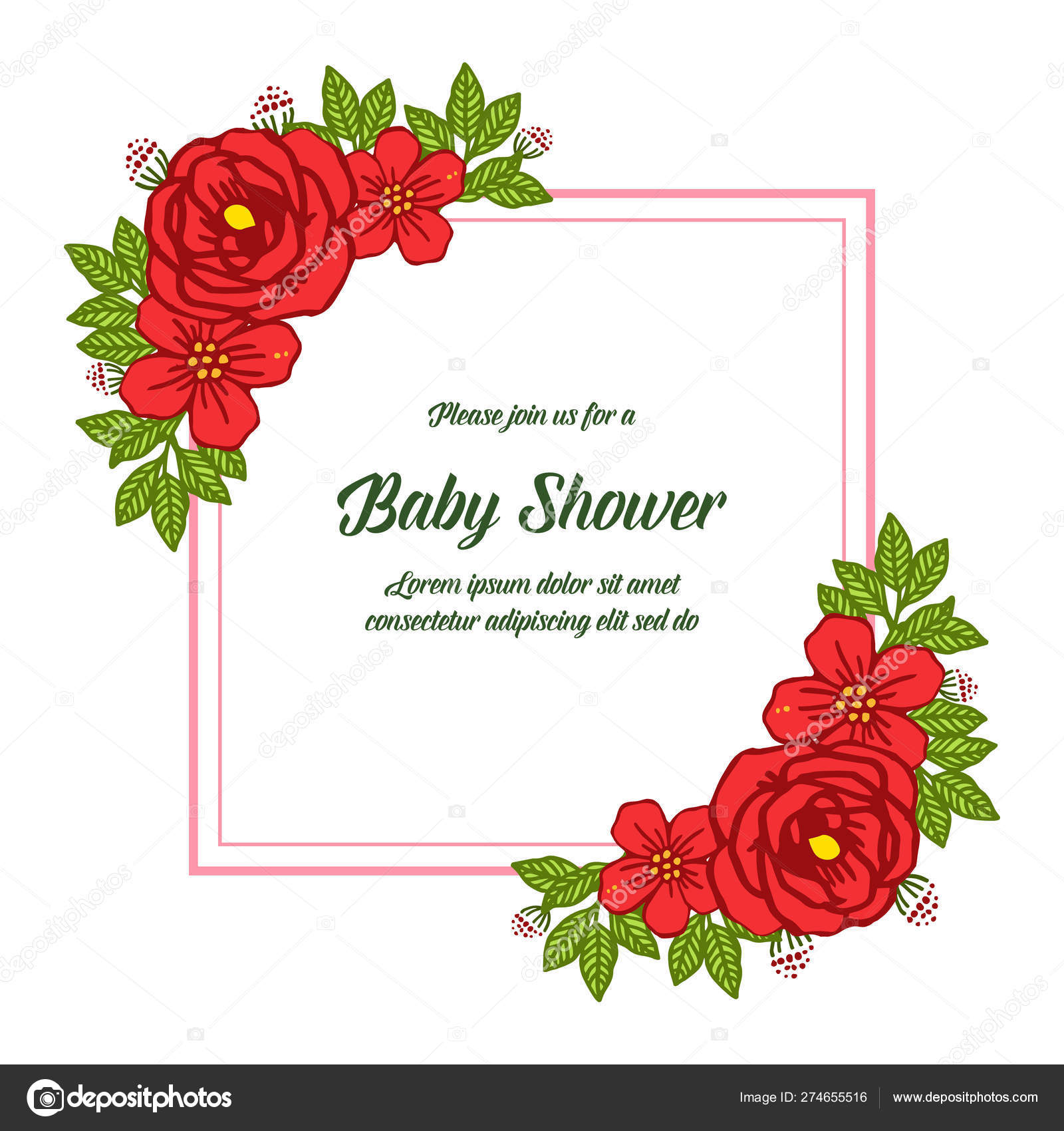 red rose baby shower
