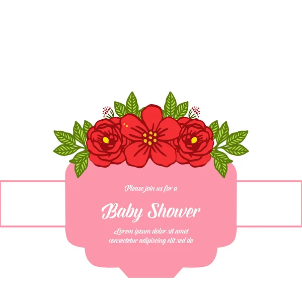 Wektor ilustracja różne kształt Róża wieniec rama dla wystrój karty Baby Shower — Wektor stockowy