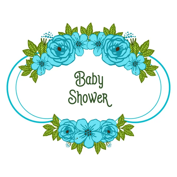 Vektor Illustration verschiedene Menge blauer Blumenrahmen für Einladungskarte Baby-Dusche — Stockvektor