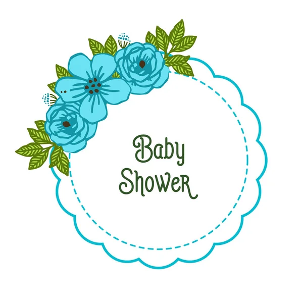 Vector illustratie abstract van Blue Rose krans frame voor sjabloon baby shower — Stockvector