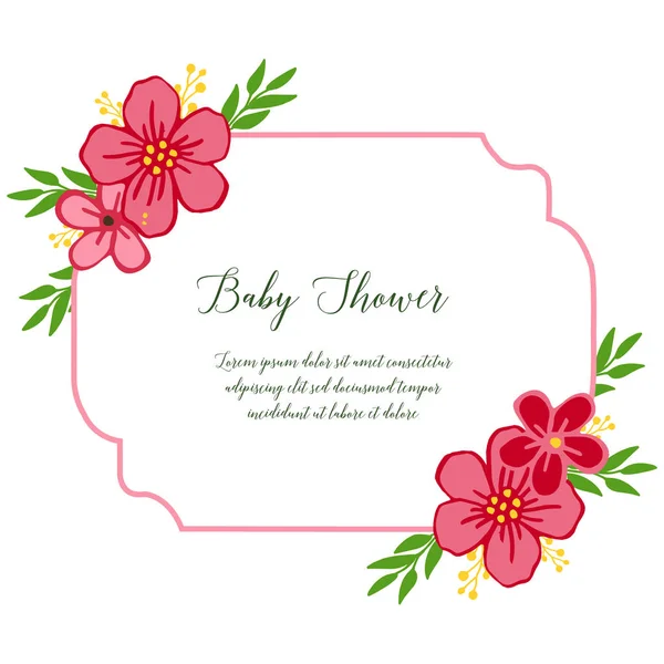 Vector illustratie verschillende sierlijke van groene lommerrijke bloem frame met stijl van kaart baby shower — Stockvector