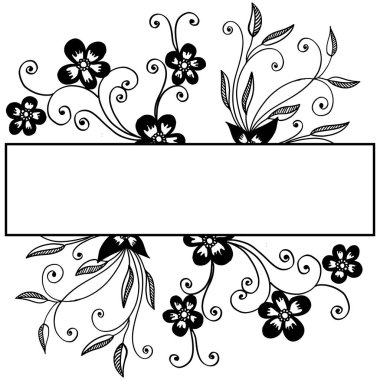 Çeşitli çiçek çerçevesi ile vektör illüstrasyon davetiye kartı