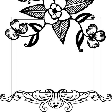 Vektör illüstrasyon modern tarzı ile çiçek çerçeve çeşitli şekli