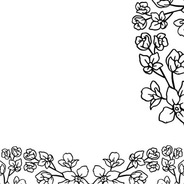 Vektör illüstrasyon sanat tasarım çiçek çerçeve beyaz bir zemin ile