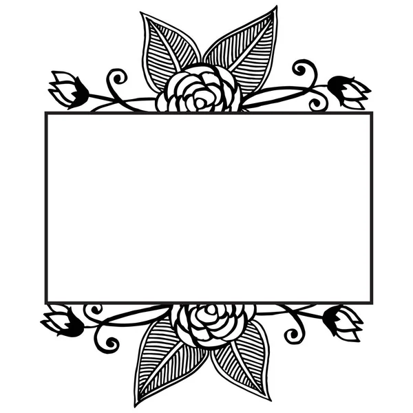 Vector illustratie decoratie met patroon bloem frame — Stockvector