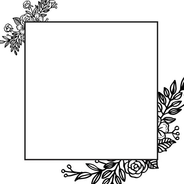 Quadro de flor arte padrão de ilustração vetorial com design moderno — Vetor de Stock