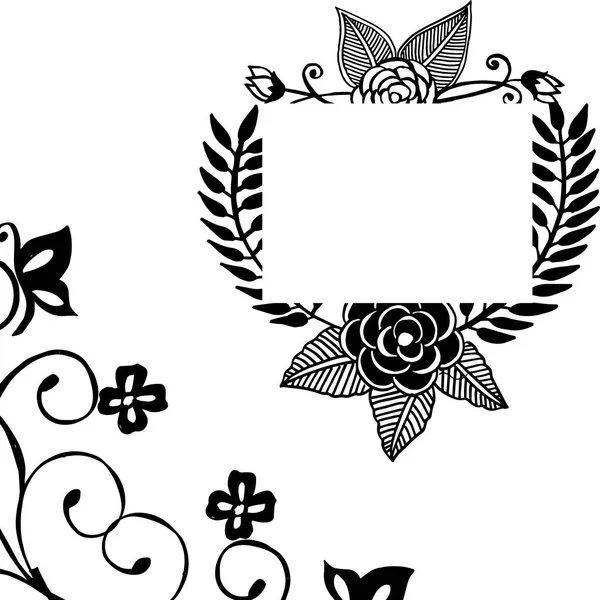Vector illustration invitation card with beautiful wreath frame — Stock Vector