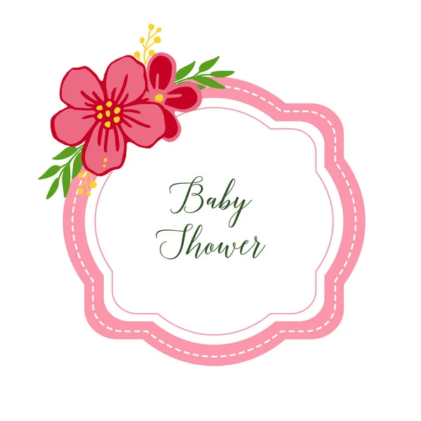 Vector illustration wreath frames isolated on white backdrop with baby shower — Stock Vector