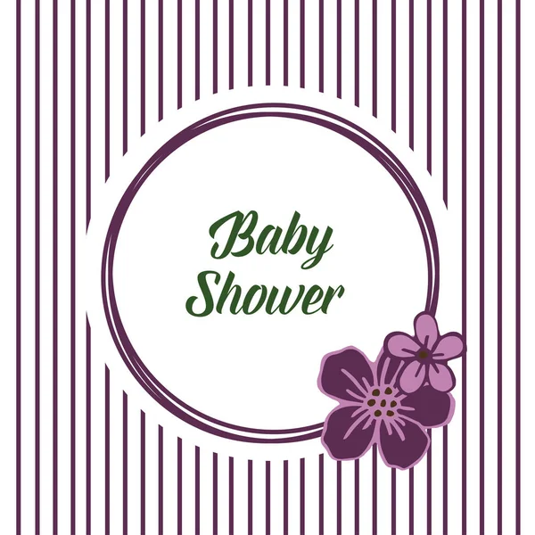 Textura de ilustración vectorial marco de corona púrpura con tarjeta baby shower — Archivo Imágenes Vectoriales