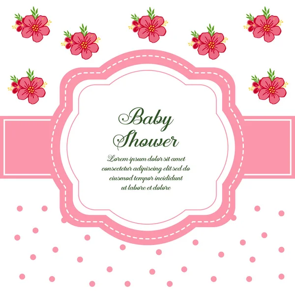 Vector illustration wreath frames isolated on white backdrop with baby shower — Stock Vector