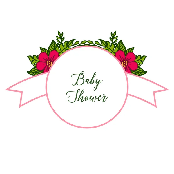 Illustration vectorielle divers cadres de fleurs rouges pour lettrage baby shower — Image vectorielle