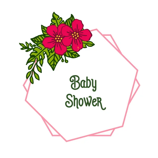 Ilustración vectorial marco de corona abstracta para la plantilla baby shower — Archivo Imágenes Vectoriales